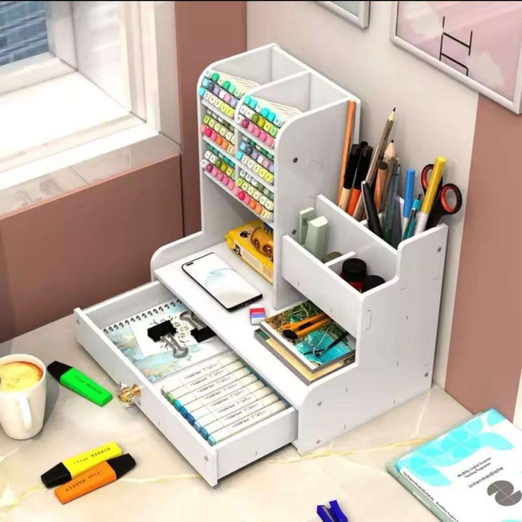 ORGANIZADOR DE ESCRITORIO- COLOR BLANCO